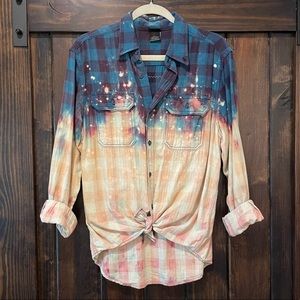 Bleached Flannel Button Down